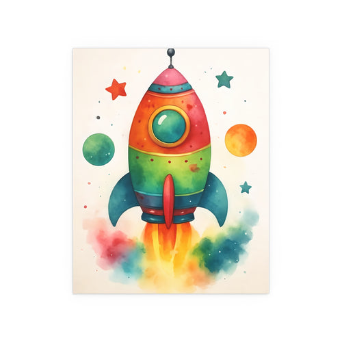 Astronaut Rocket Silk Posters | Kid's Room Decor
