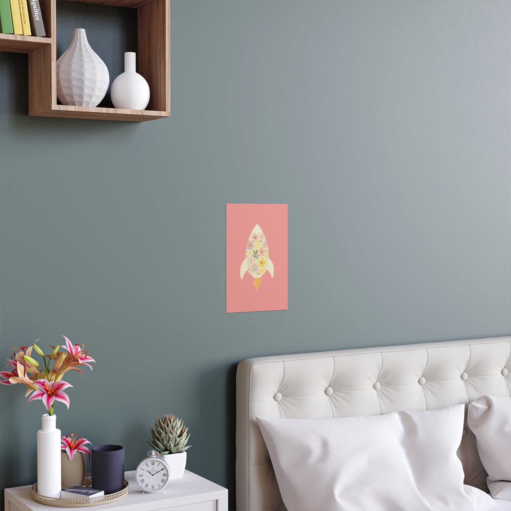 Floral Rocket Planet Wall Art