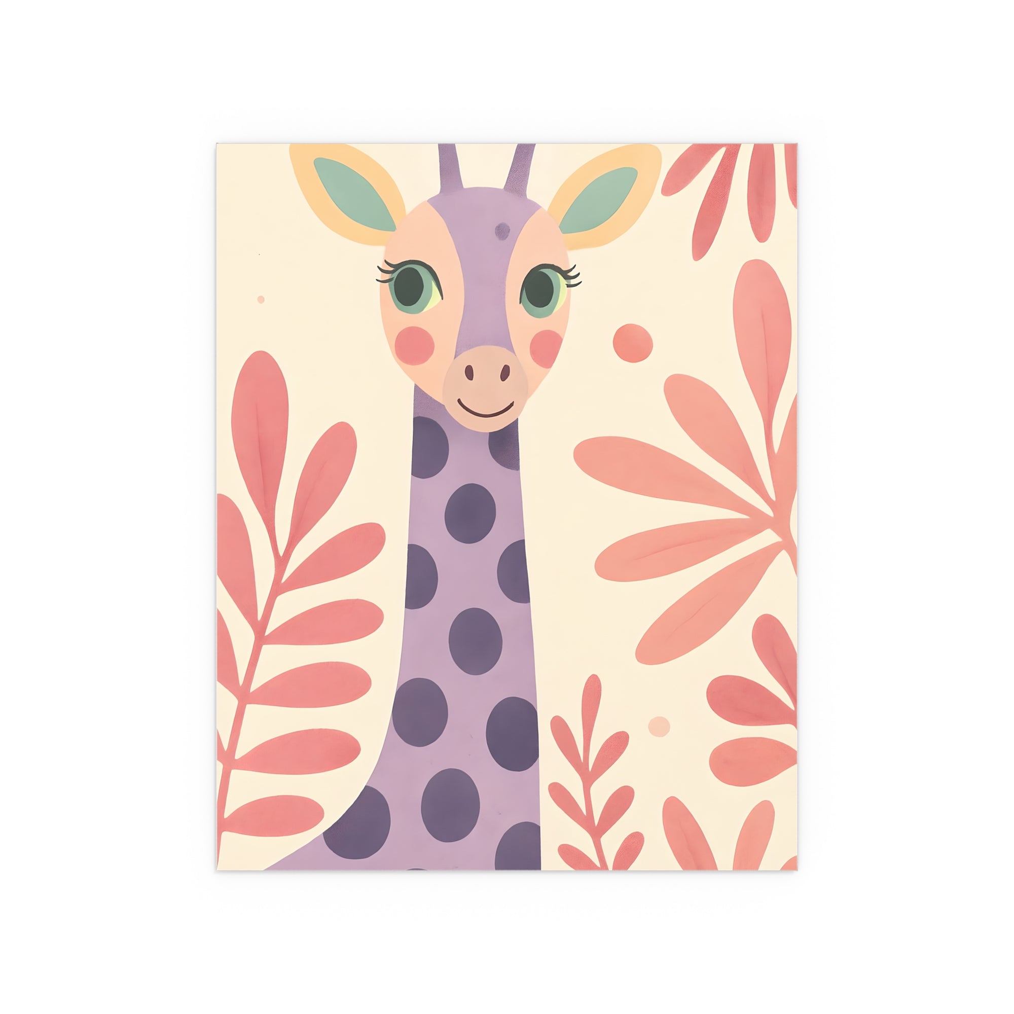 cheerful giraffe Silk Posters, Kids Room Decor, Indoor Outdoor Wall Art, Playroom Art, Nursery Decor, T-Rex Wall Prints, Dinosaur Art