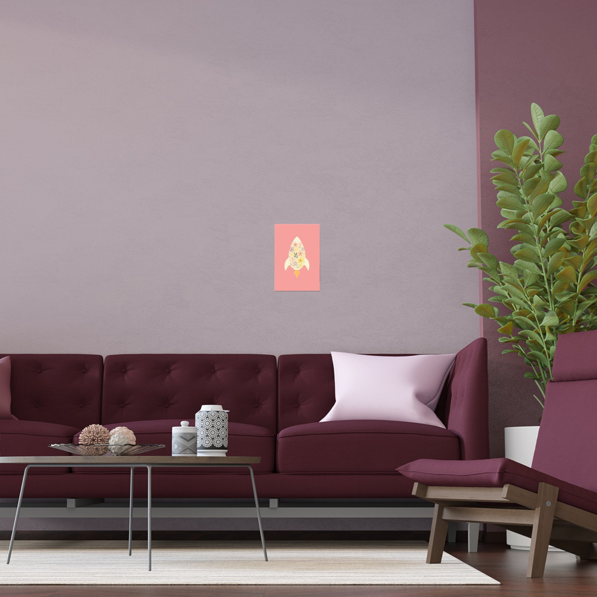 Floral Rocket Planet Wall Art