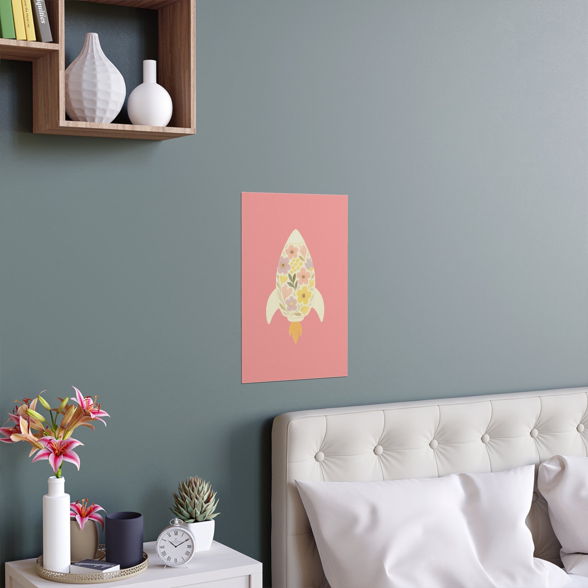Floral Rocket Planet Wall Art