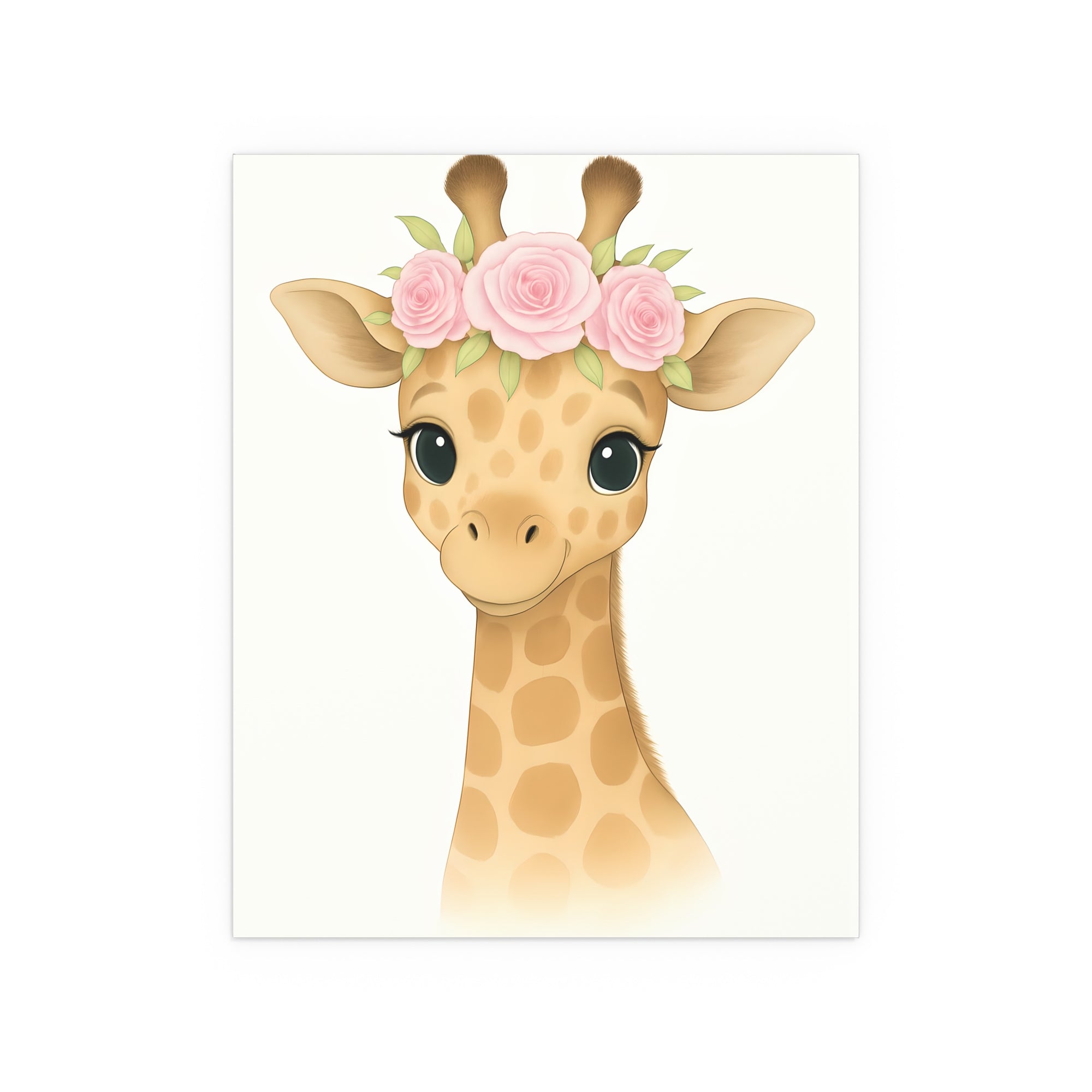 Floral Crowned Giraffe Silk Posters, Kids Room Decor, Indoor Outdoor Wall Art, Playroom Art, Nursery Decor, T-Rex Wall Prints, Dinosaur Art