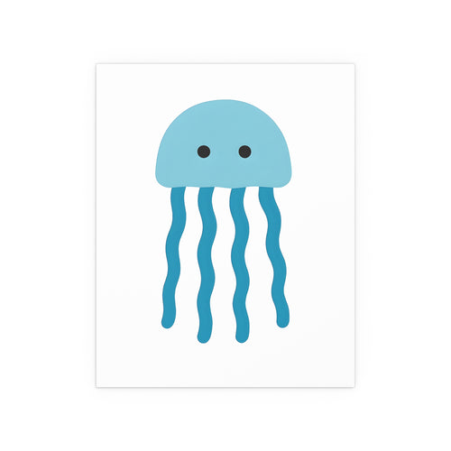Blue Jellyfish Silk Posters, Kids Room Decor, Indoor Outdoor Wall Art, Playroom Art, Nursery Decor, T-Rex Wall Prints, Dinosaur Art