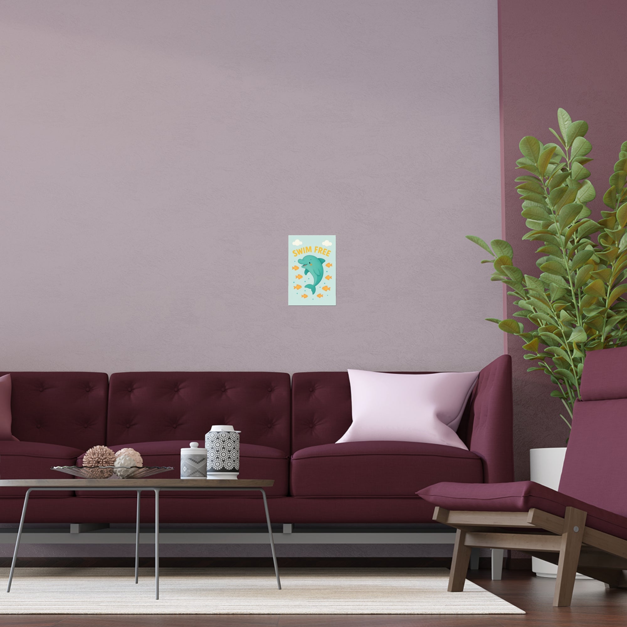 Swim Free Dolphin Wall Art