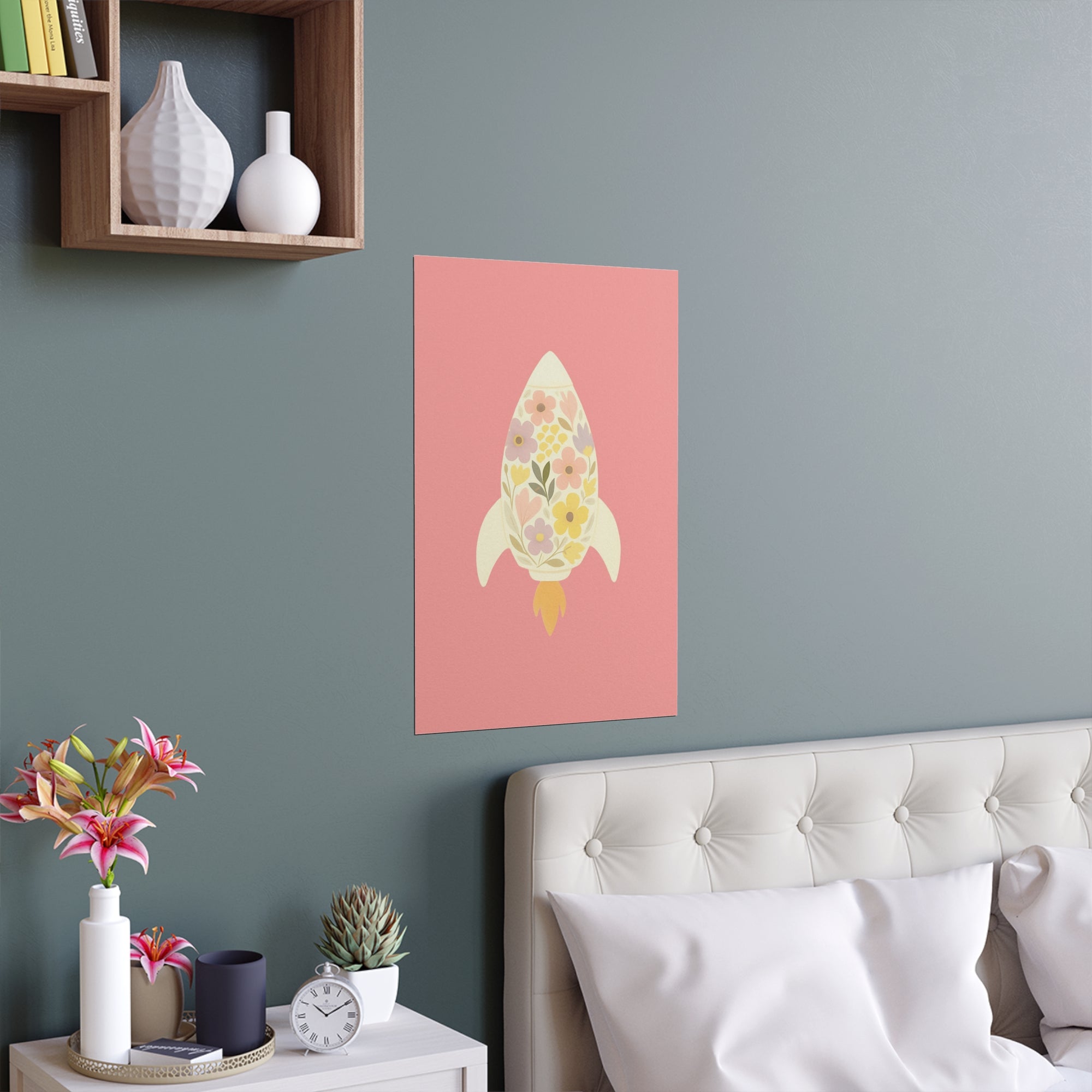 Floral Rocket Planet Wall Art