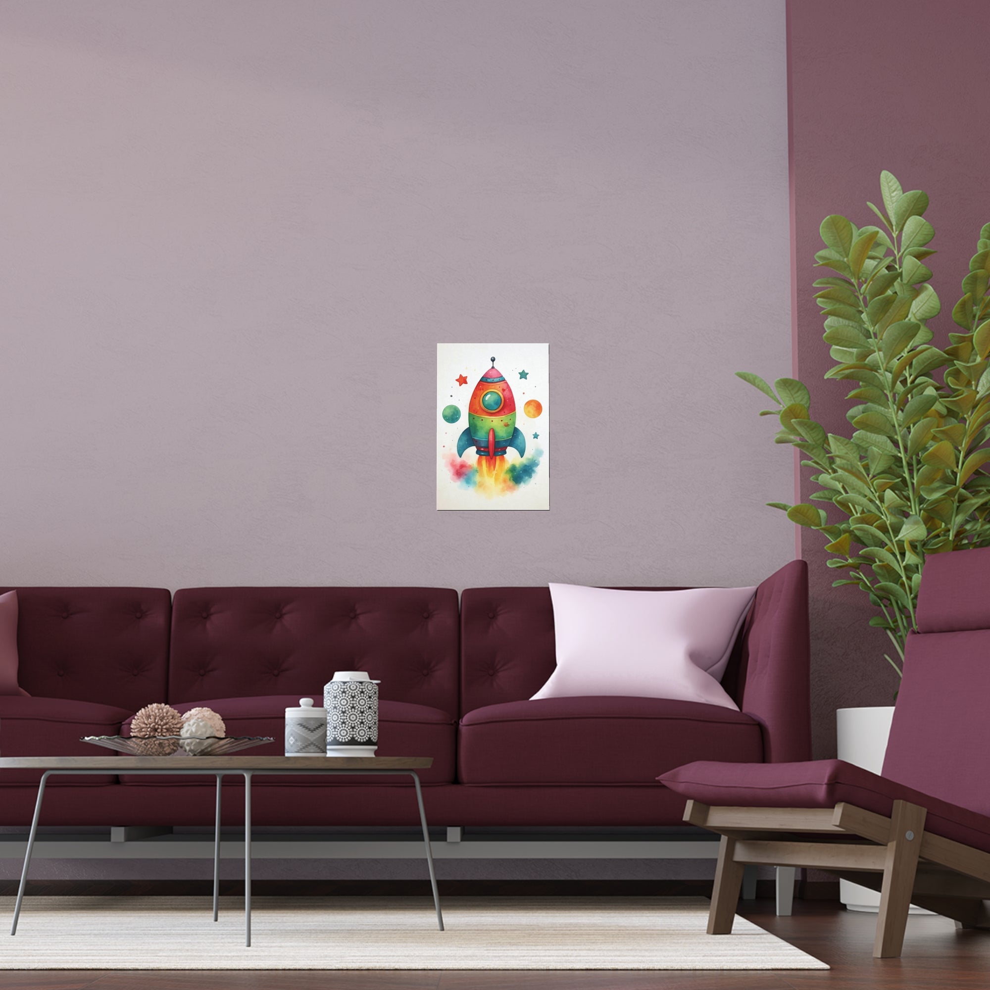 Rocketship Nursery Safari Wall Art