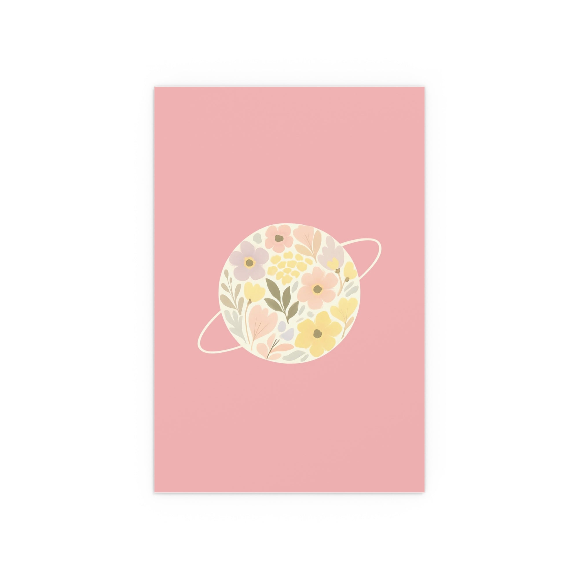 Pink Floral Planet Wall Art