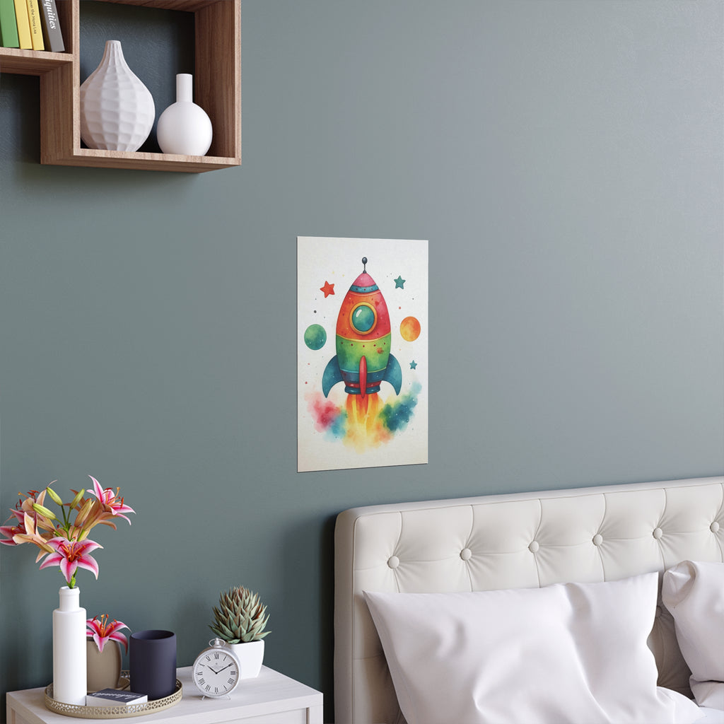 Rocketship Nursery Safari Wall Art