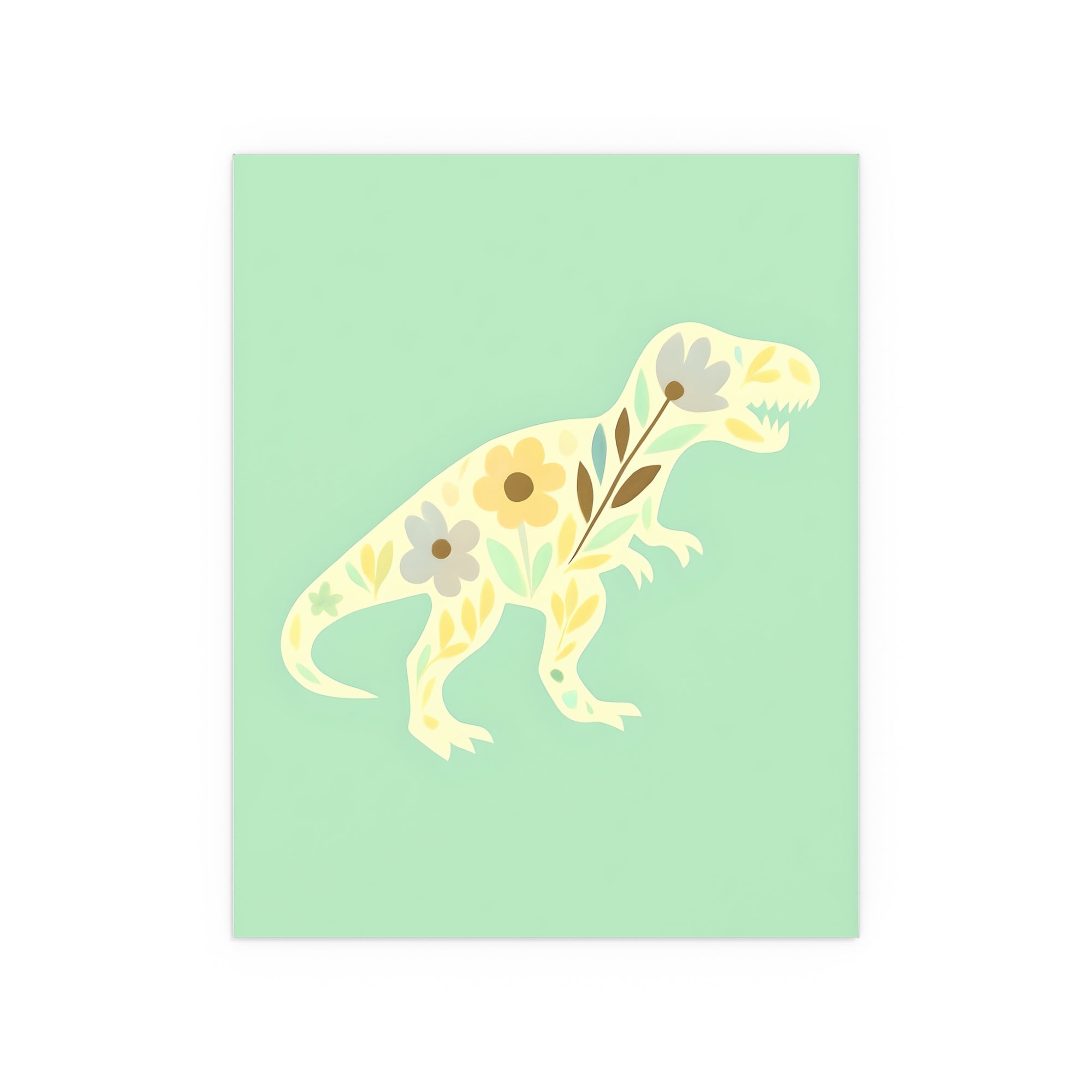 Floral Dinosaur Indoor and Outdoor Silk Posters