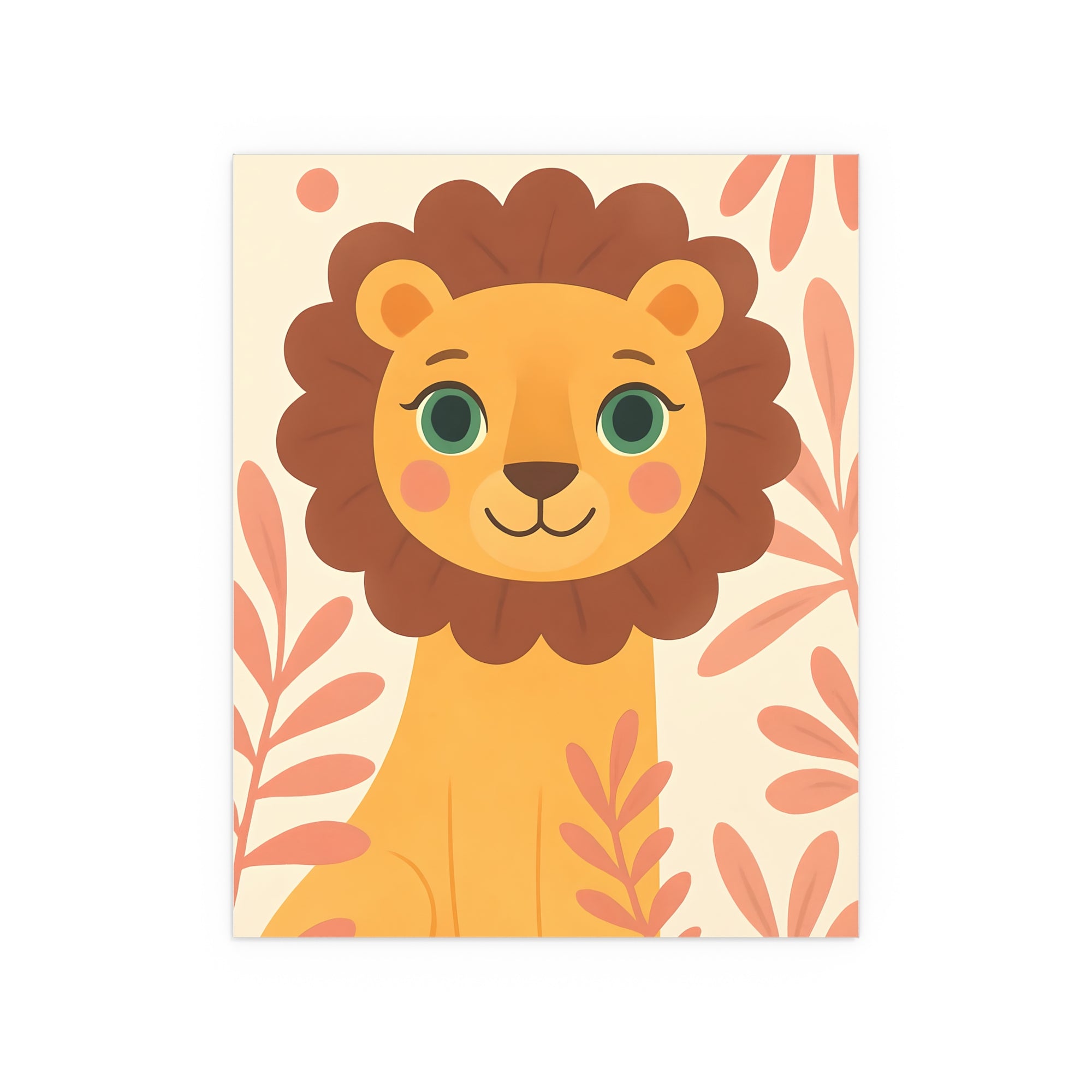 cheerful lion Silk Posters, Kids Room Decor, Indoor Outdoor Wall Art, Playroom Art, Nursery Decor, T-Rex Wall Prints, Dinosaur Art