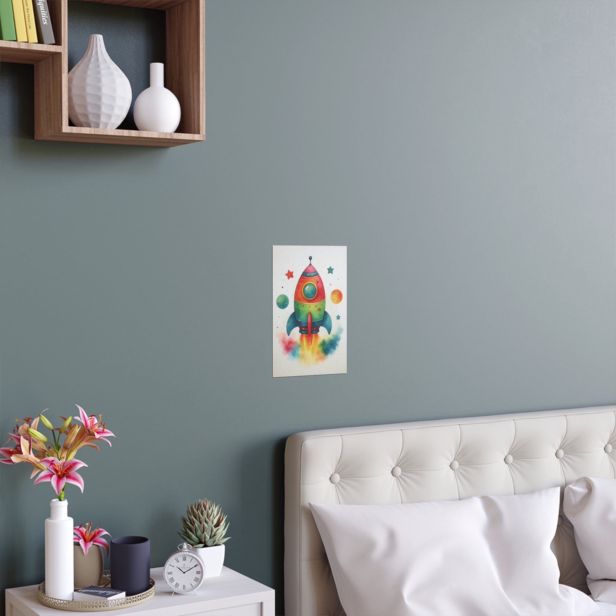 Rocketship Nursery Safari Wall Art