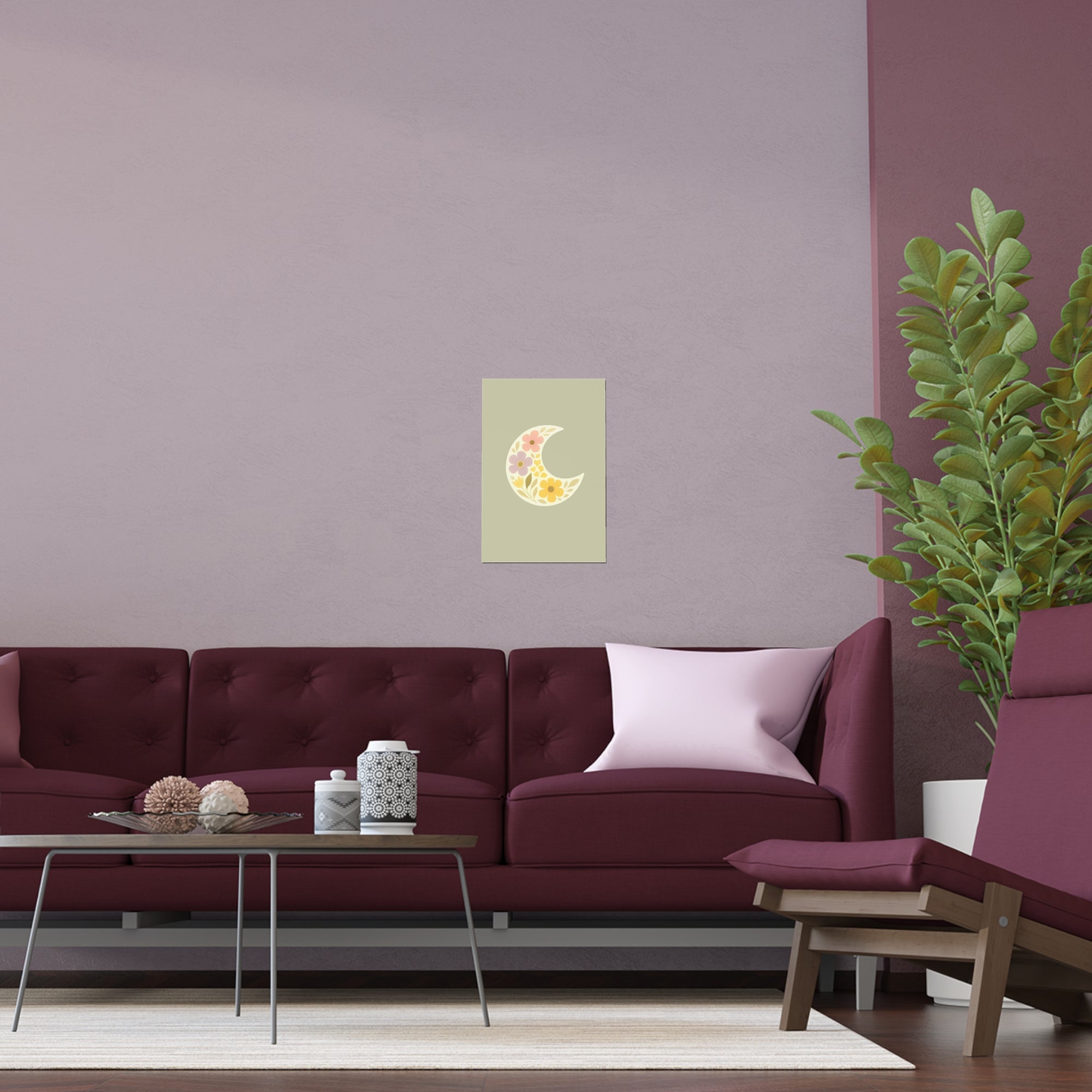 Floral Moon  Space Wall Art