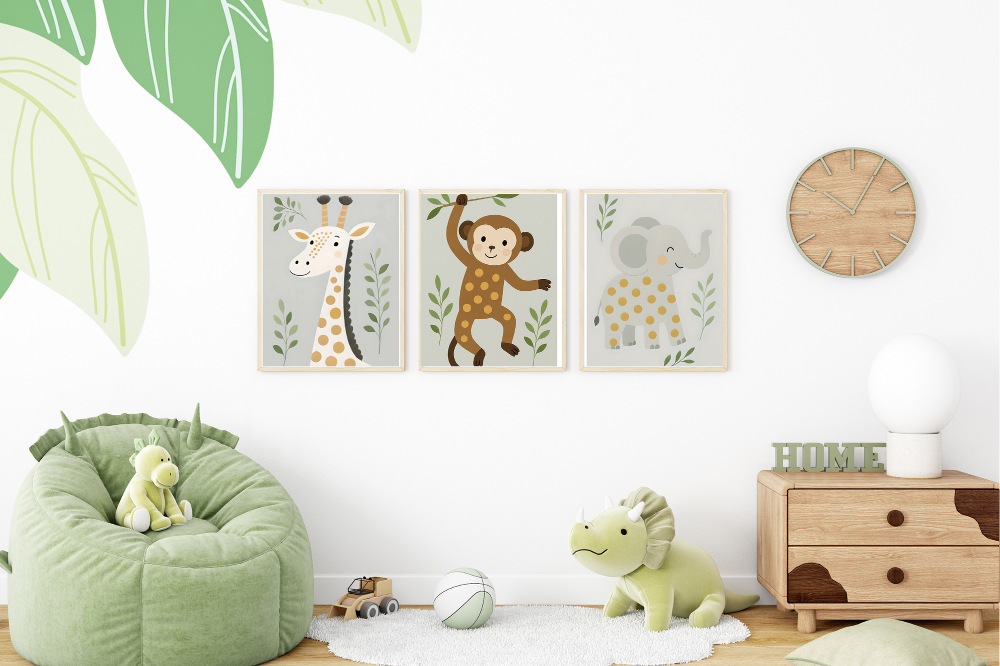Safari Dreams Animal Set of 3 Wall Art Collection