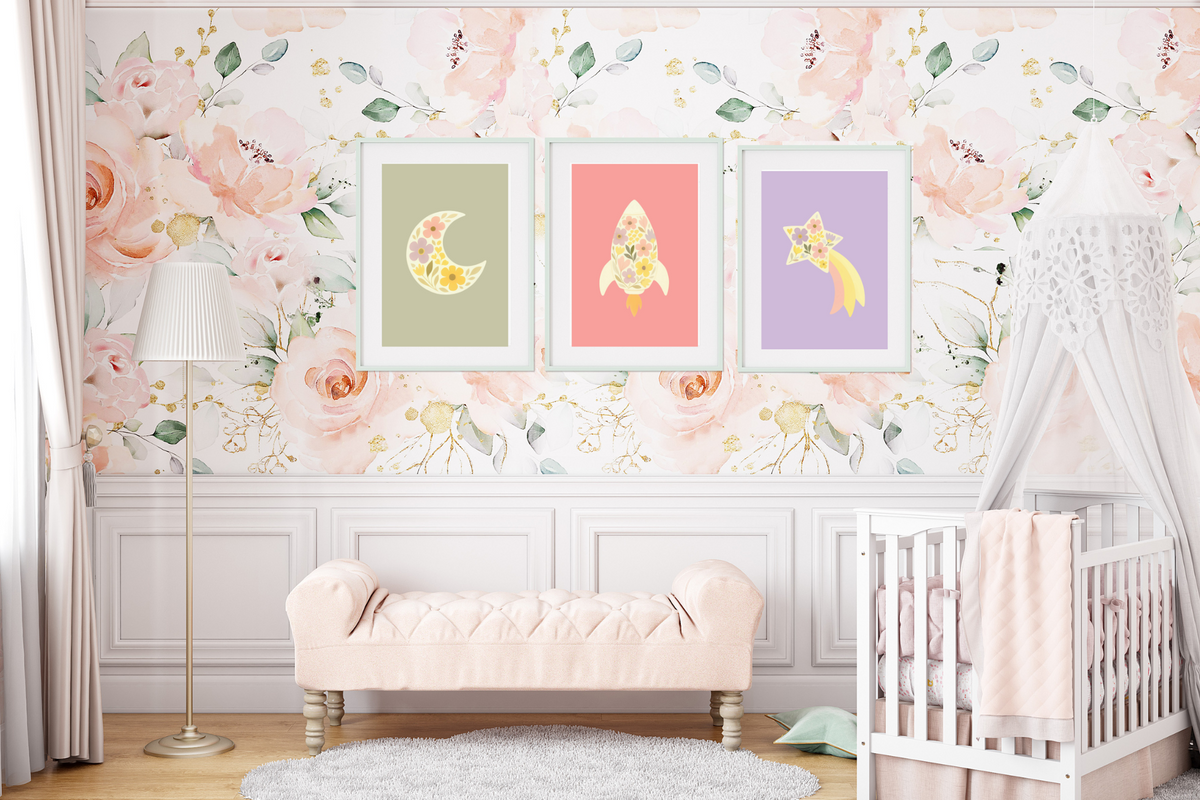 Floral Celestial 3 Set Wall Art Collection