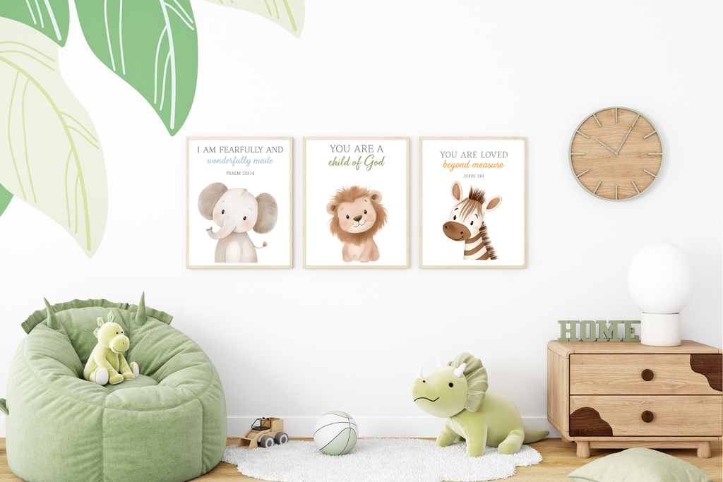 Affirmational Safari Animals Poster Set