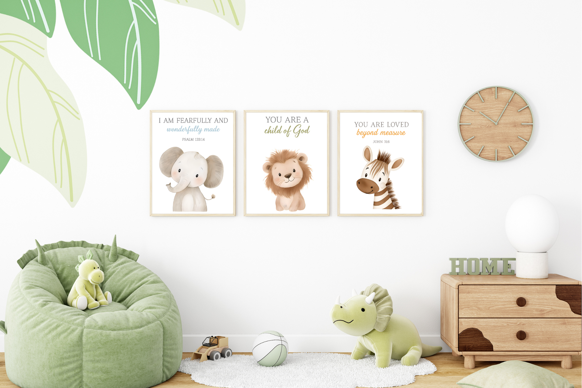 Affirmational Safari Animals Poster Set