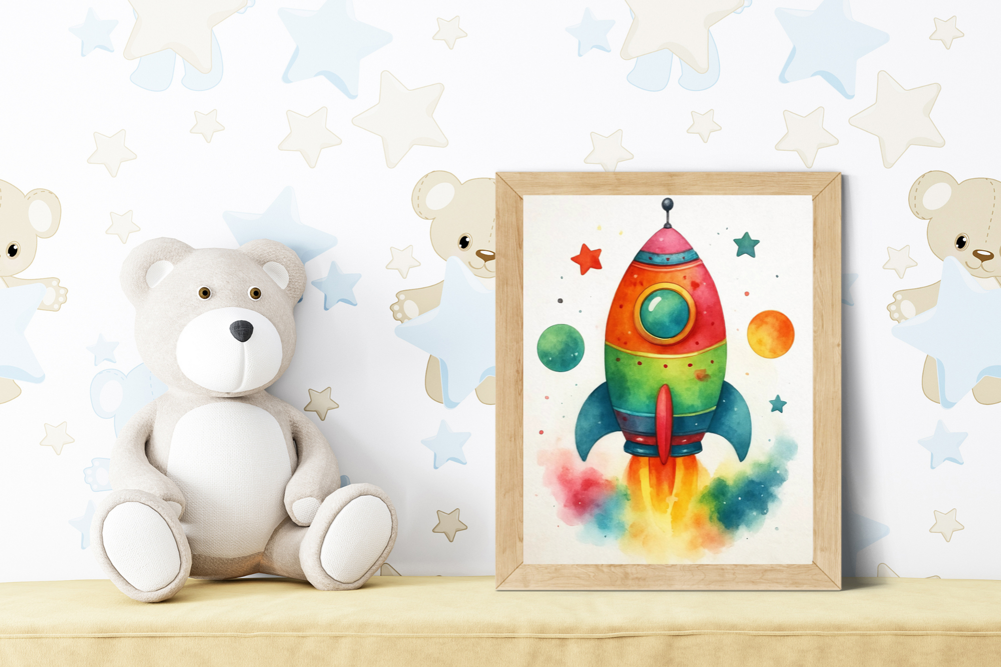 Astro Spaceship 2 Set Wall Art Collection